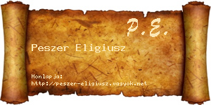 Peszer Eligiusz névjegykártya
